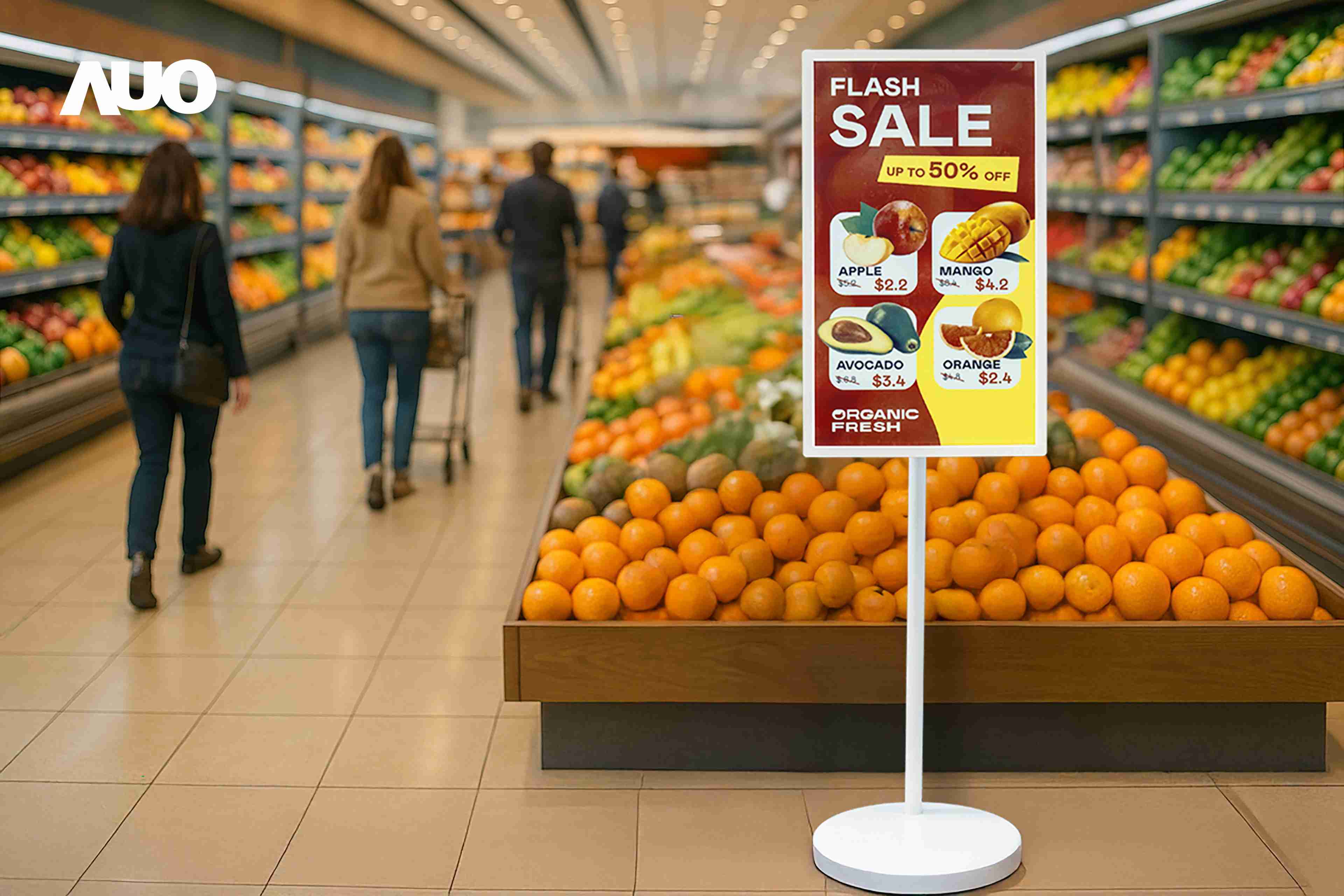 达擎首亮相低功耗、、全彩的〝aecoPost电子纸解决方案〞，，仅在更新画面时需要微量的电力驱动，，无需布建电线的便捷设计，，，，使其可灵活应用、、、、随意置放，，，并可透过云端或行动装置app，，轻松管理及排程广告内容，，，，晋升店头营销利器。。